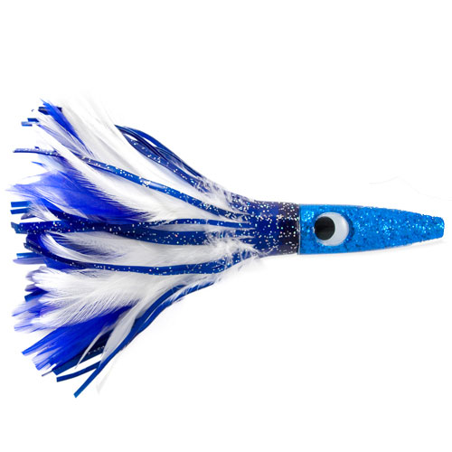 C&H Wahoo Whacker Feather Lure (Blue/White Feather Skirt) - Click Image to Close
