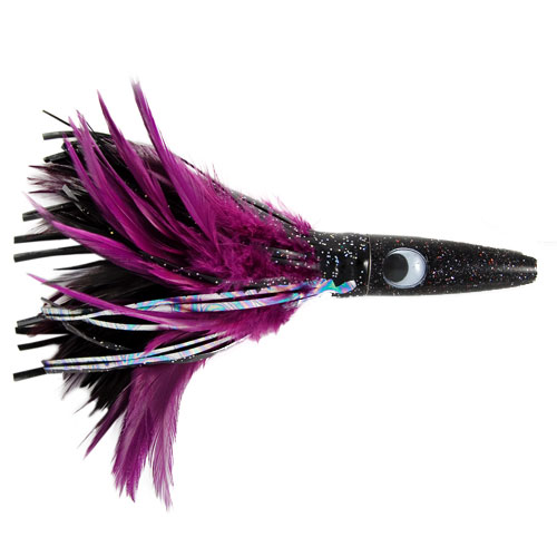 C&H Wahoo Whacker Feather Lure (Black/Purple Feather Skirt) - Click Image to Close