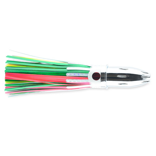 Mr. Big Wahoo Lure - Green/Chartreuse/Pink Mylar Skirt - Click Image to Close